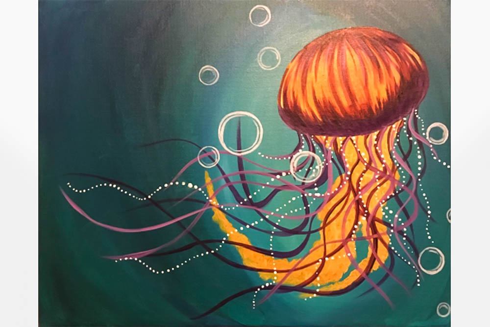 Paint Nite Jellyfish dreams [Class in San Jose] Yaymaker CourseHorse